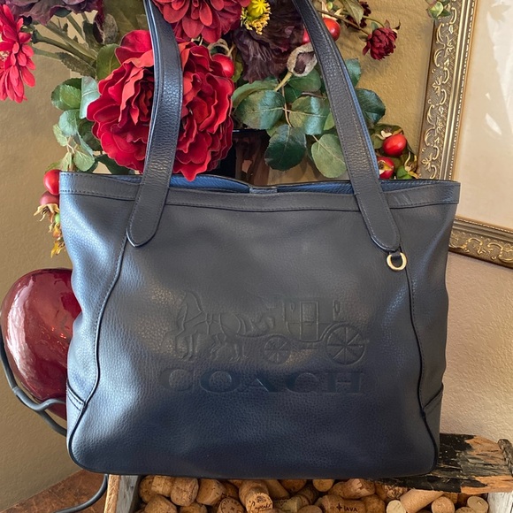 Coach Embossed horse and carriage tote - Picture 2 of 13
